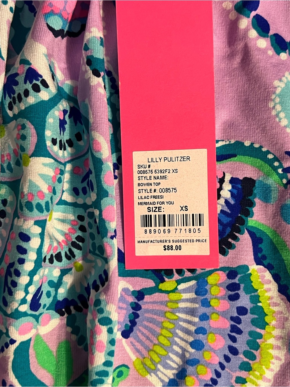 NWT Lilly Pulitzer Sleeveless “Bowen Mermaid For You” Printed Halter Top - Picture 4 of 7